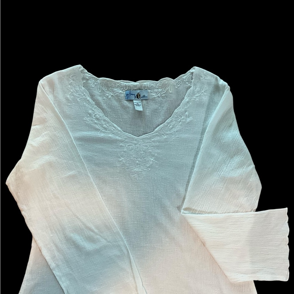 Guy Harvey White Embroidered Top